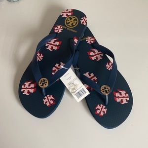 NEW! Tory Burch Navy Flip Flops